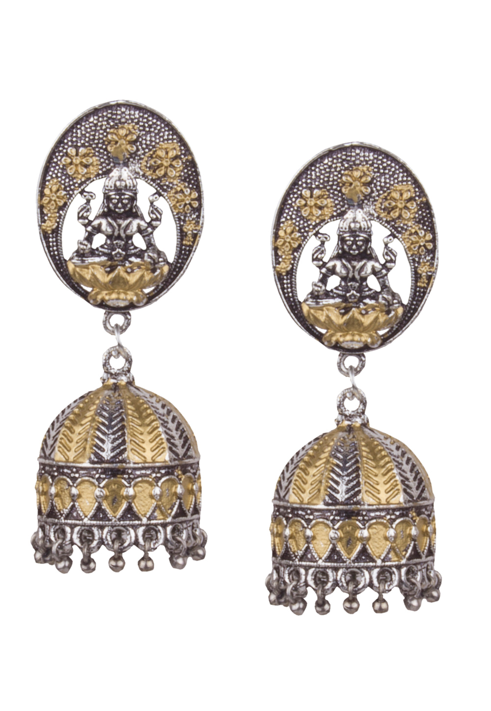 Golden Brass Kundan Earrings 164829