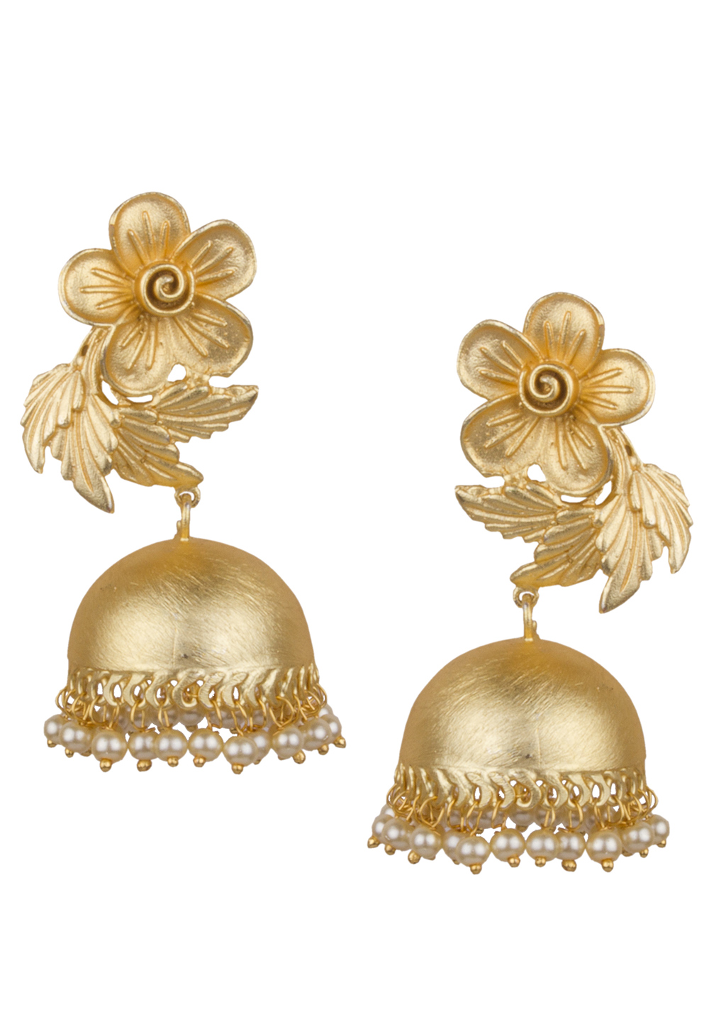 Golden Brass Kundan Earrings 164837