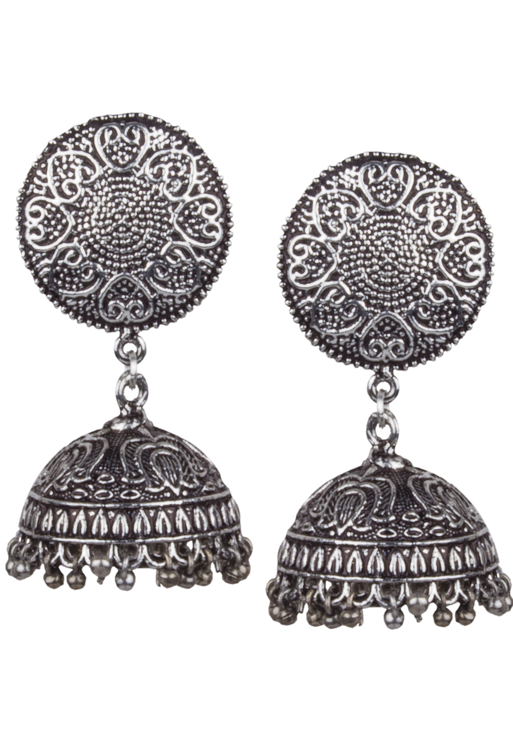 Silver Brass Kundan Earrings 164848