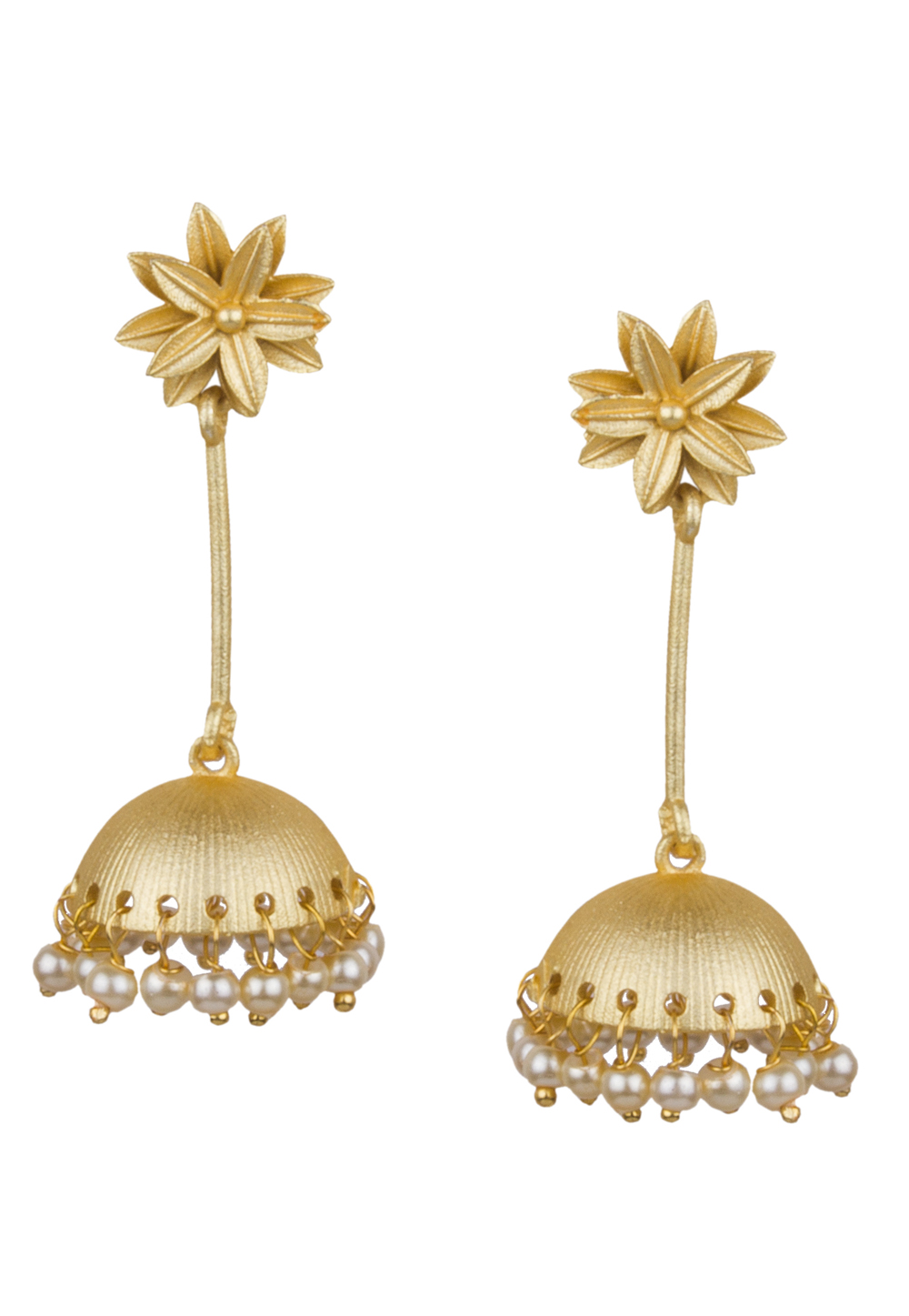 Golden Brass Kundan Earrings 164858