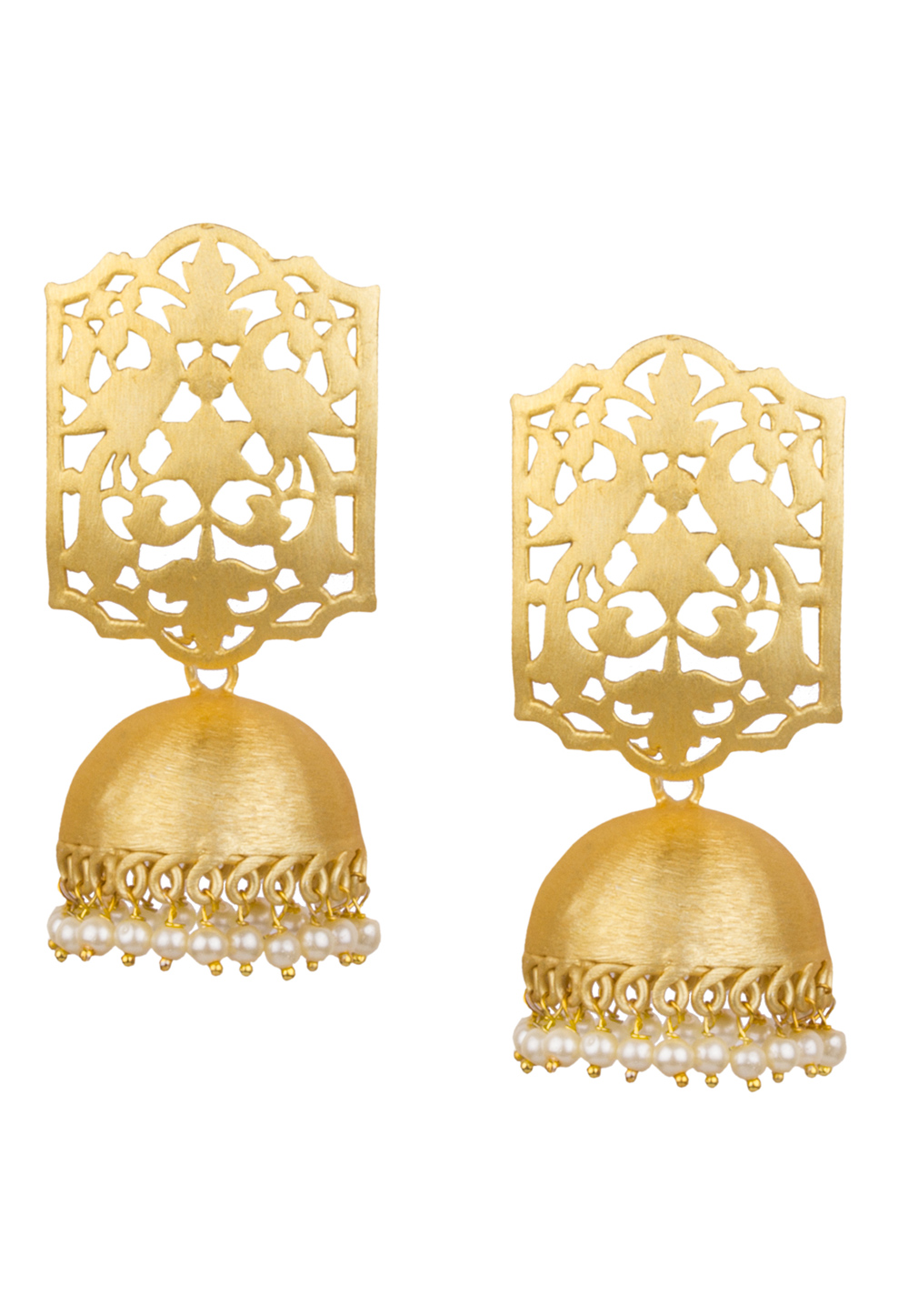 Golden Brass Kundan Earrings 164860