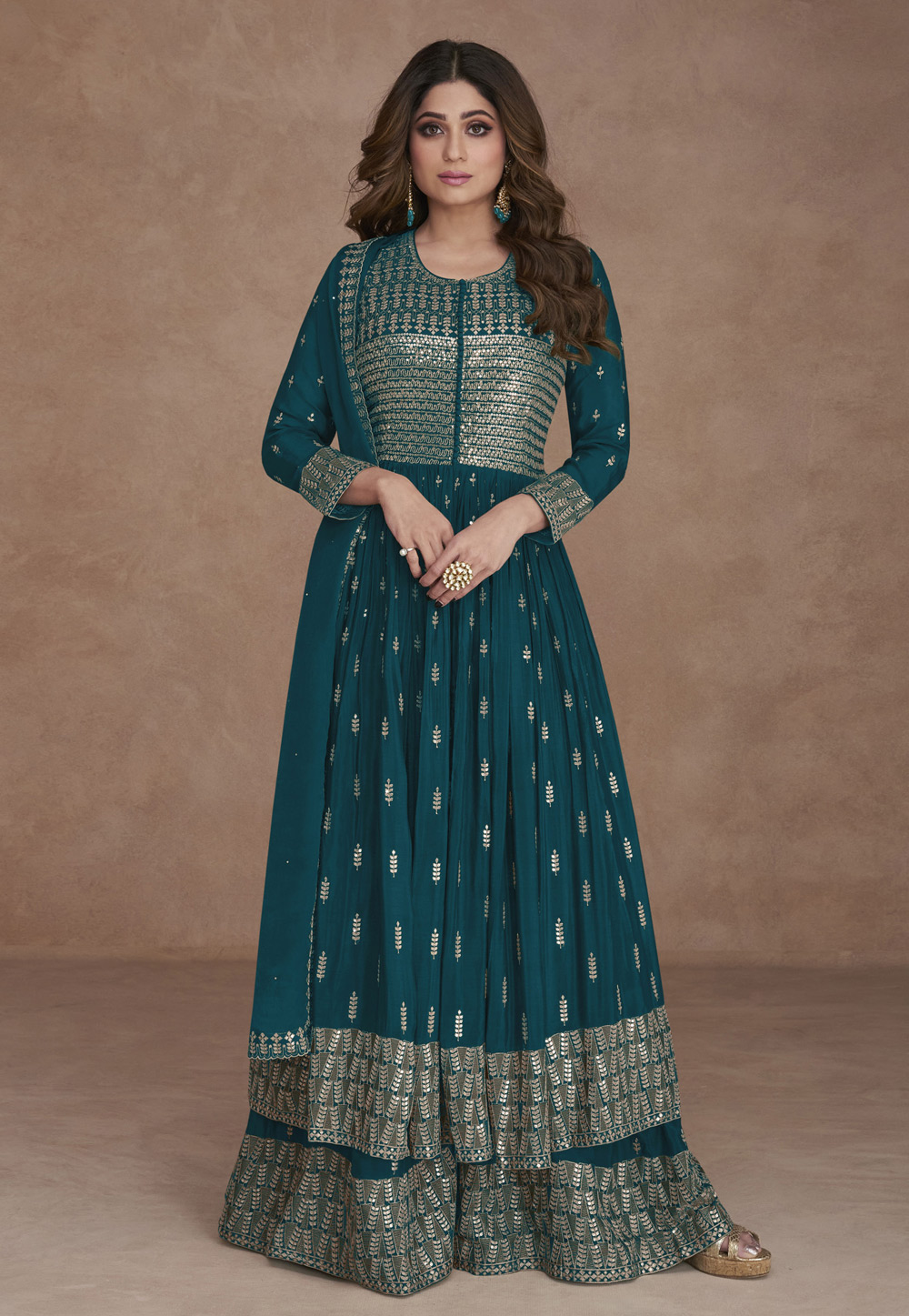 Georgette swaroski work Ladies Designer Palazzo Suit, Pakistani at Rs  1399/set in Surat