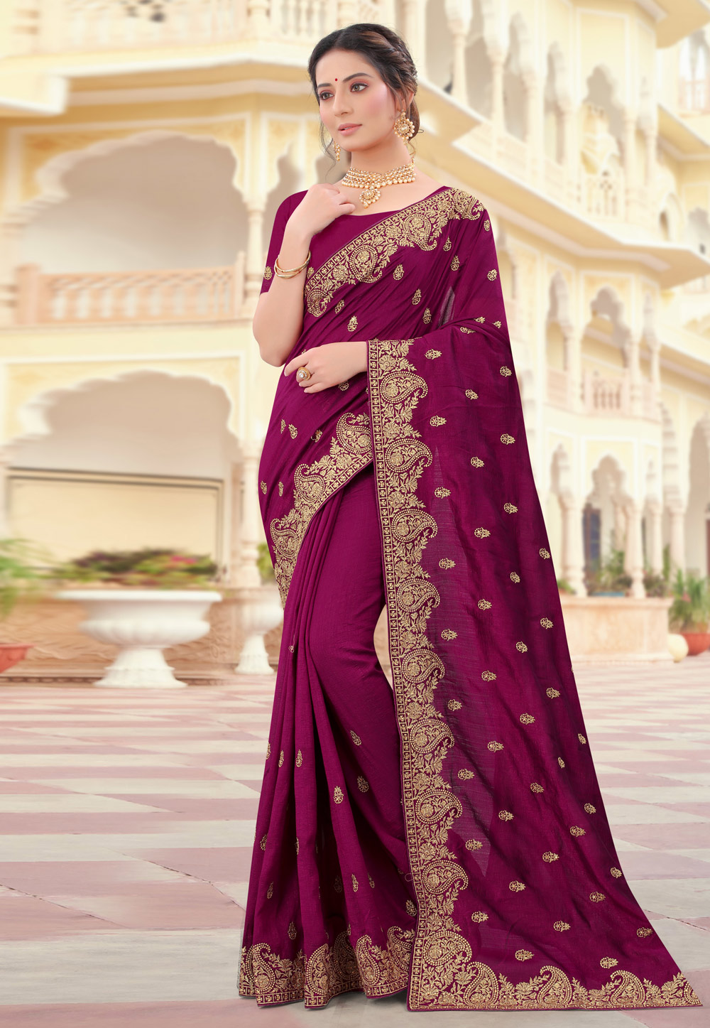 Purple Silk Saree With Blouse 232556
