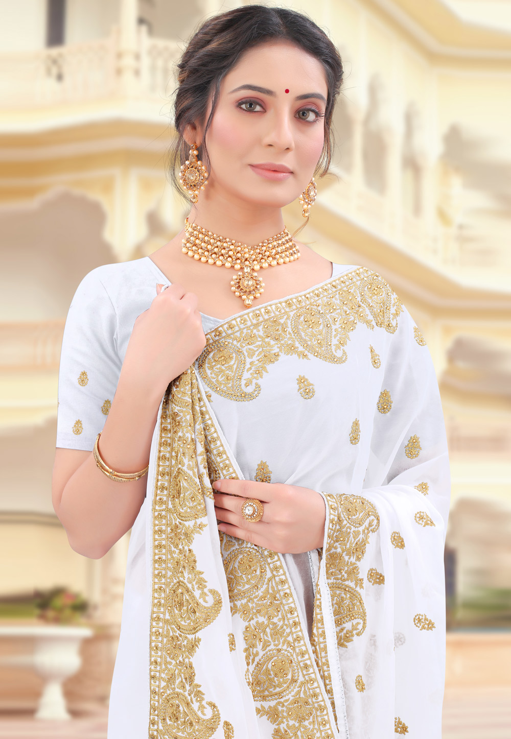 Pin by Alphonsa Thomas on Saree | White saree, Saree designs, Saree blouse  patterns