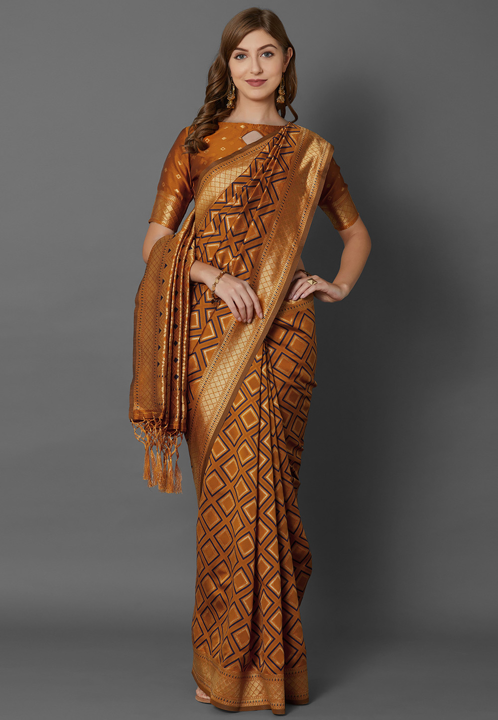 Golden Silk Festival Wear Saree 202391