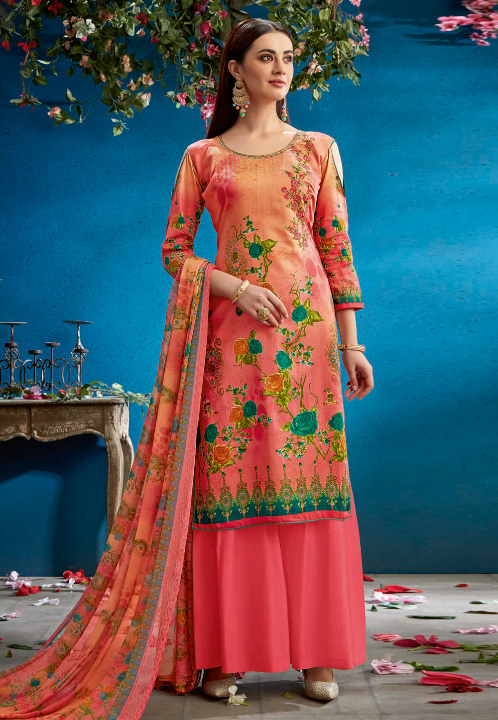 Pink Pure Cotton Kameez With Palazzo 202524