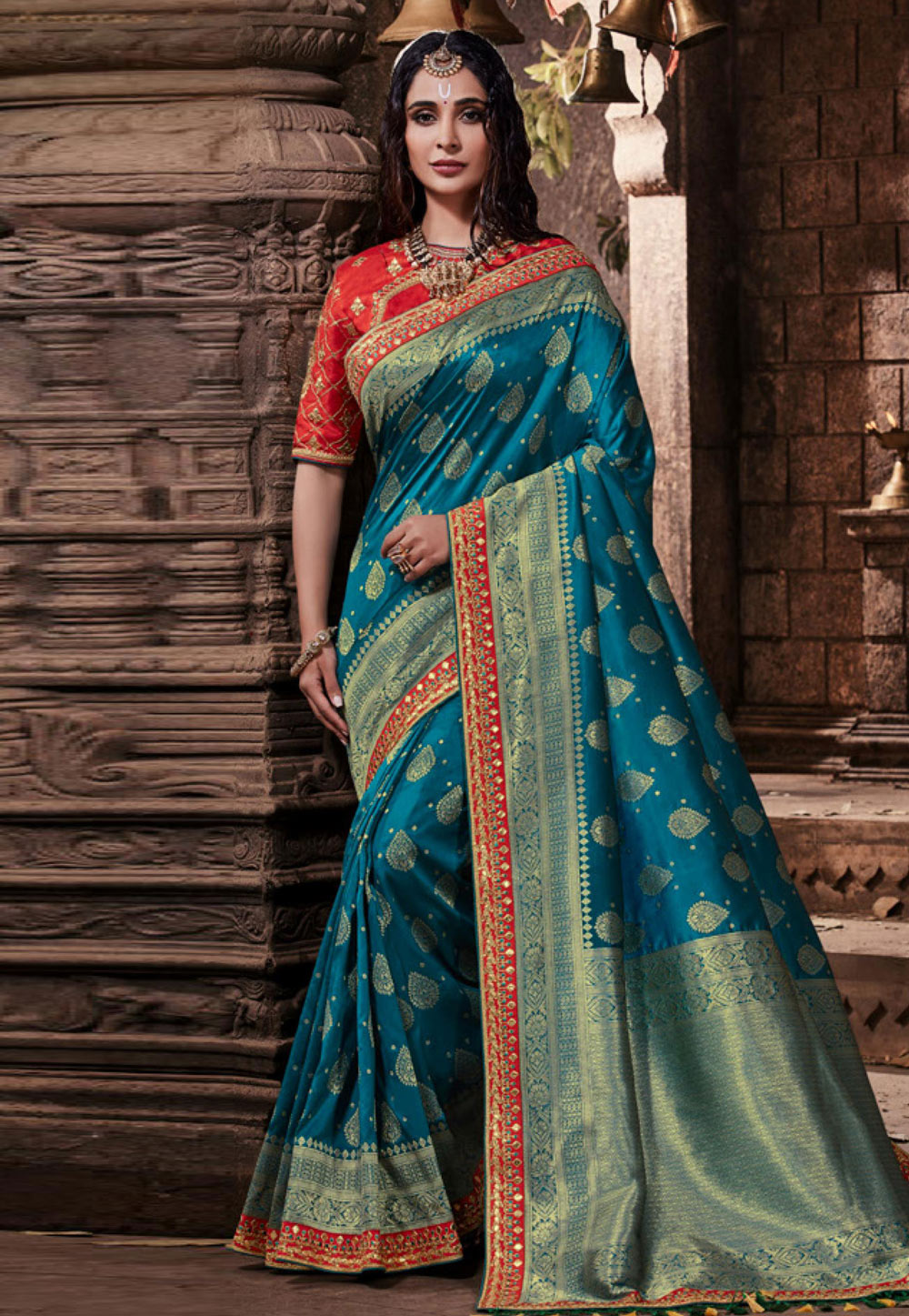 Blue Banarasi Silk Festival Wear Saree 202823