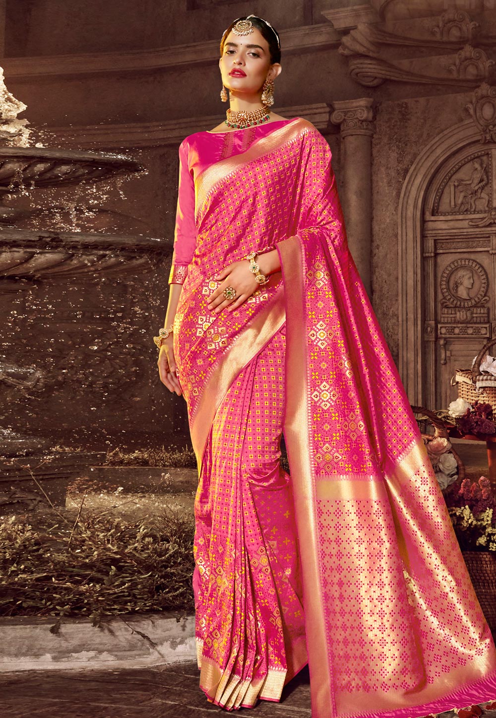 Pink Banarasi Silk Festival Wear Saree 202771