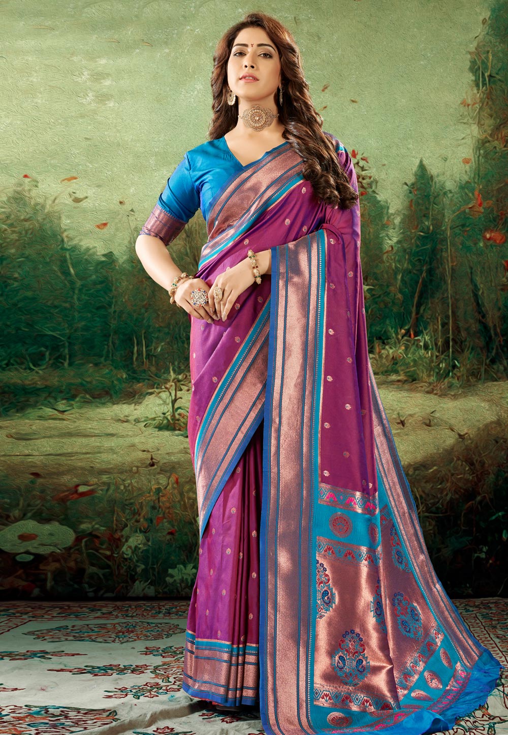 Purple Silk Saree With Blouse 264467