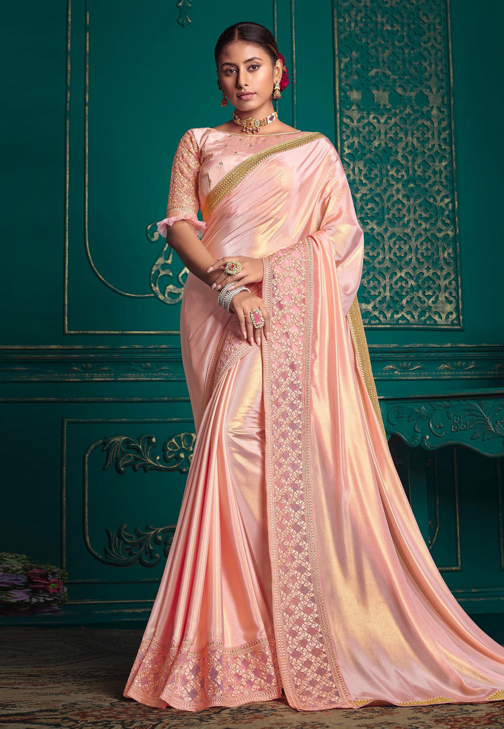 Pink Silk Saree With Blouse 248435