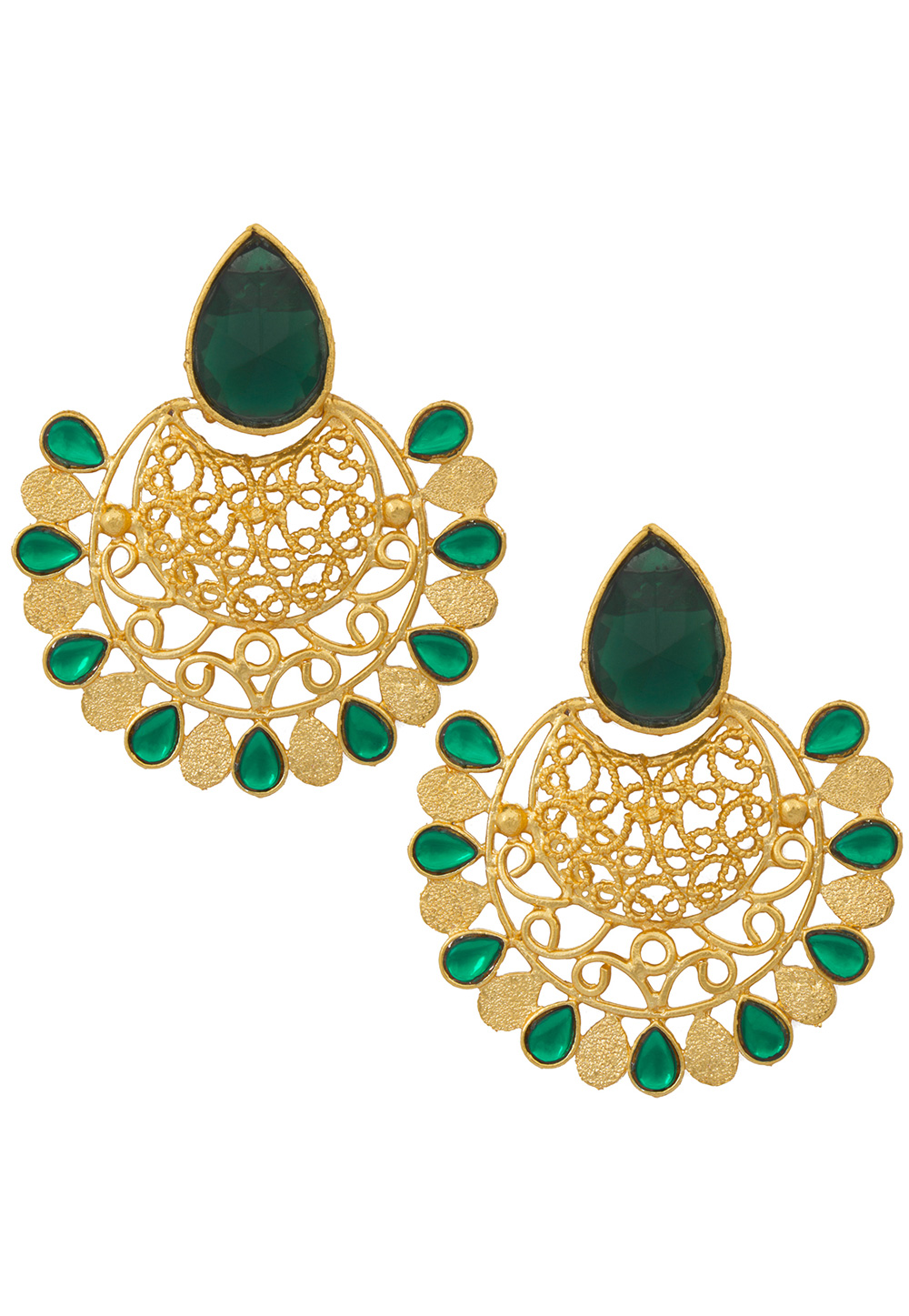 Golden Alloy Earrings 179741