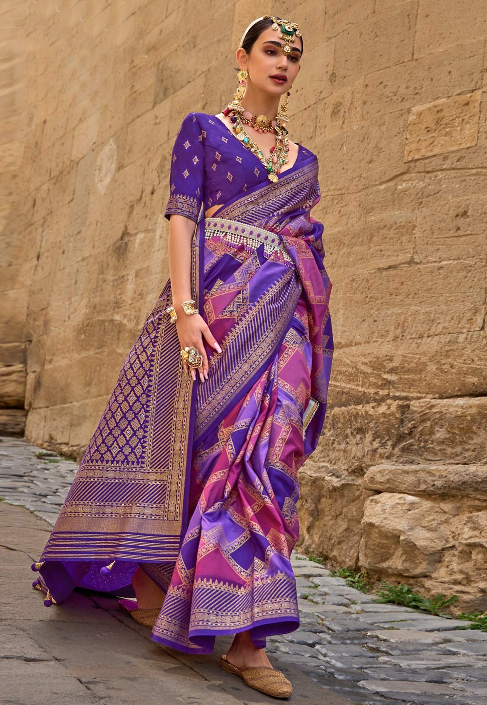Violet Silk Saree With Blouse 271678
