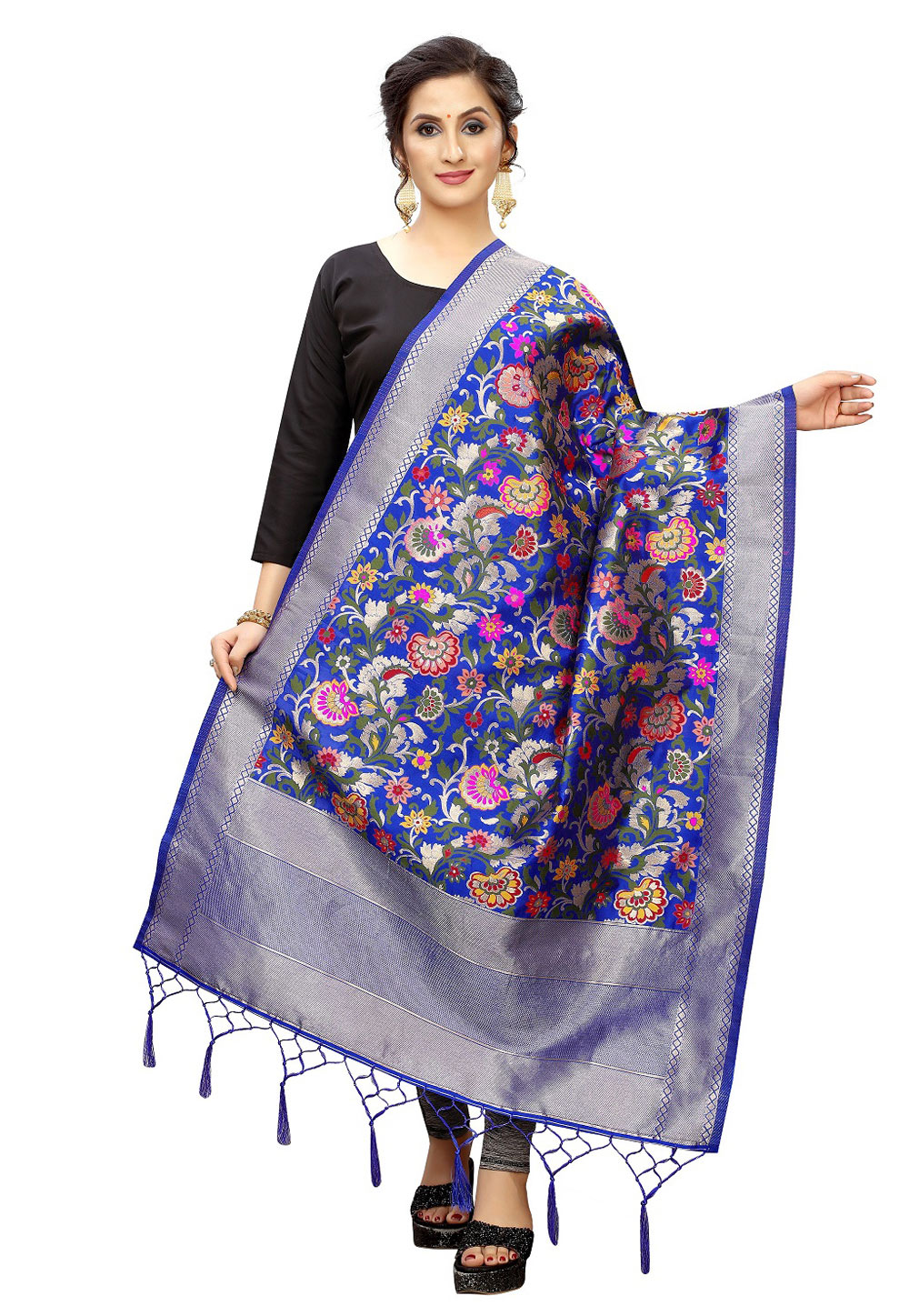 Blue Banarasi Silk Dupatta 201799
