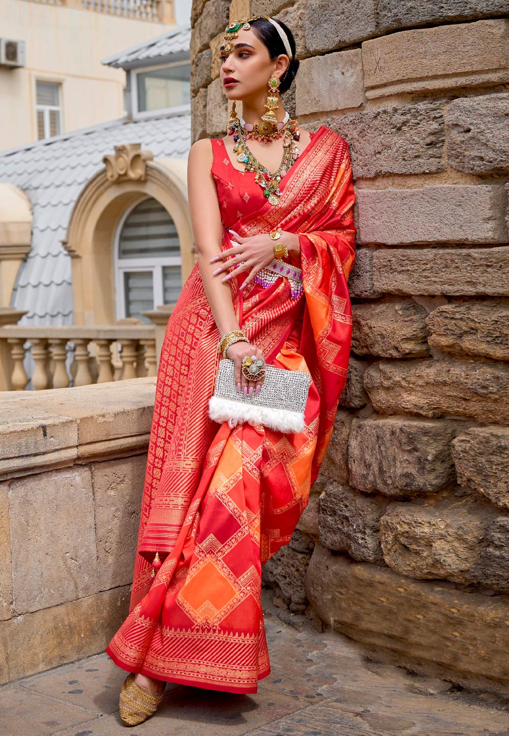 Red Silk Saree With Blouse 271679