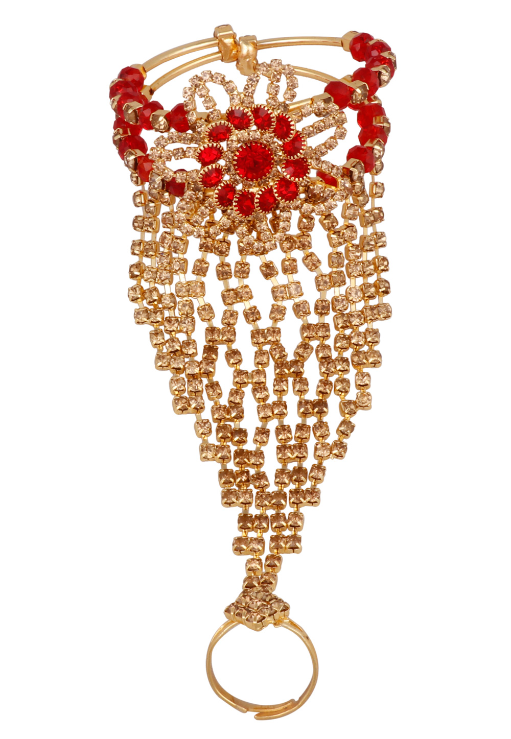 Red Alloy Gold Plated Hath Panja 209972