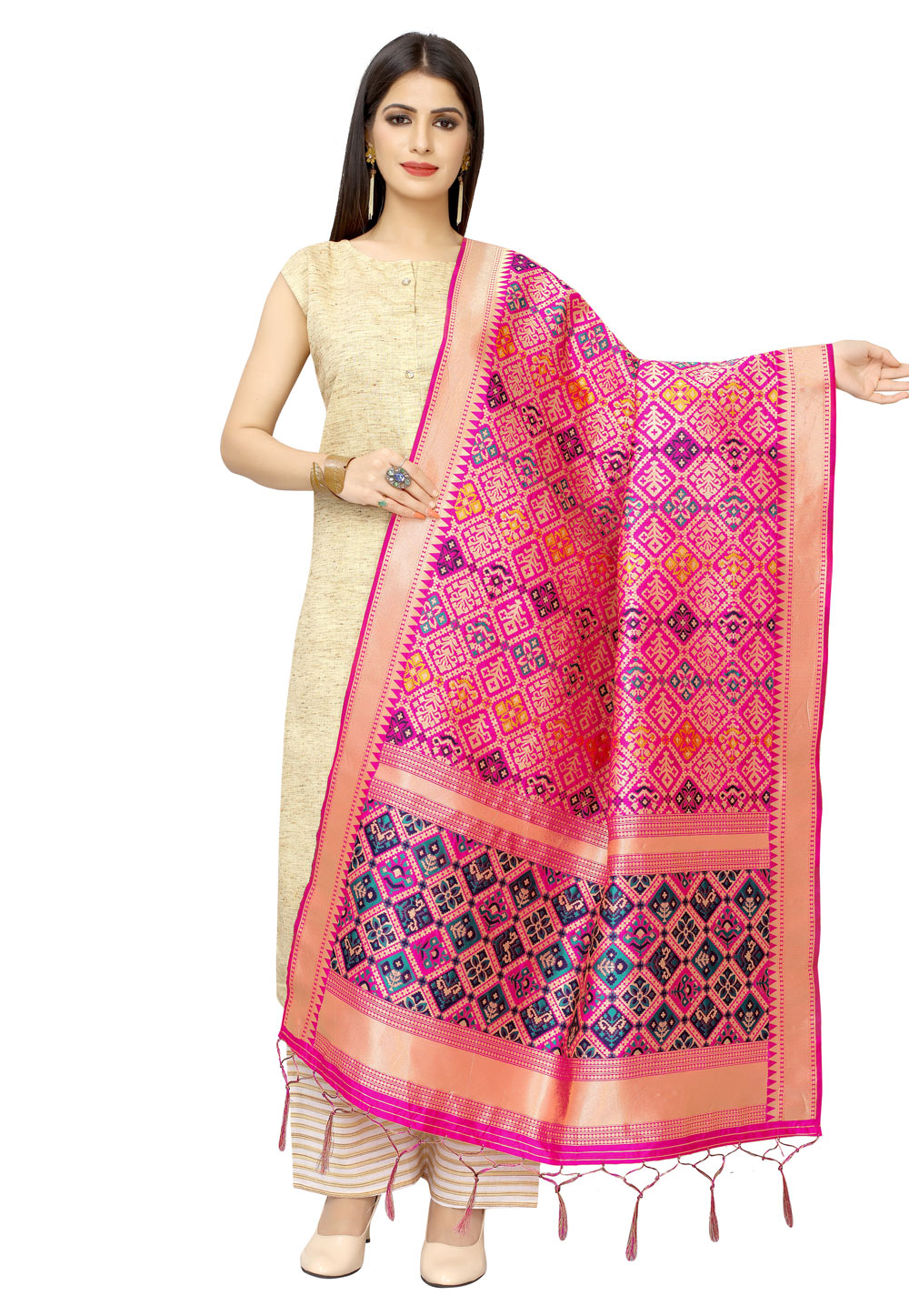 Pink Banarasi Silk Dupatta 202228