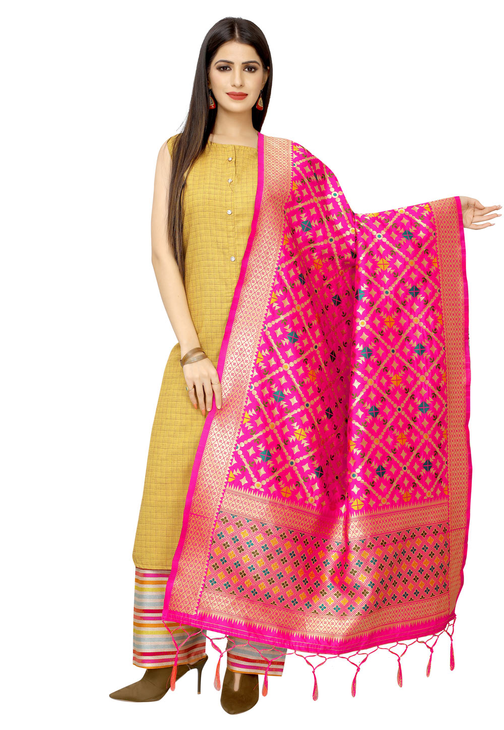 Pink Banarasi Silk Dupatta 202240