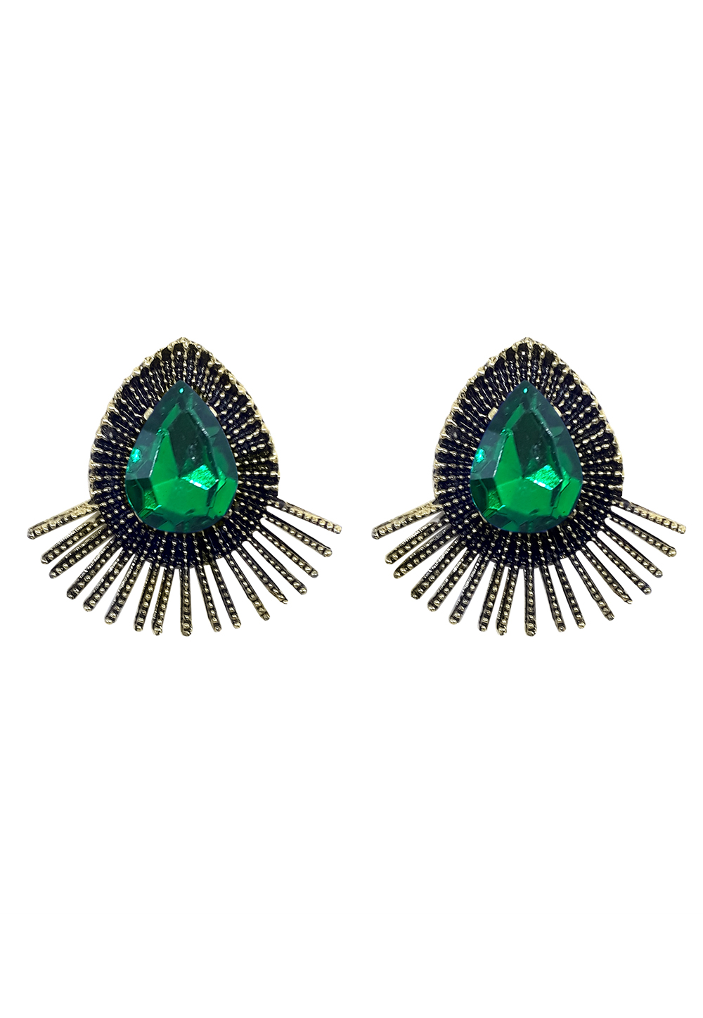 Green Brass Earrings 164916