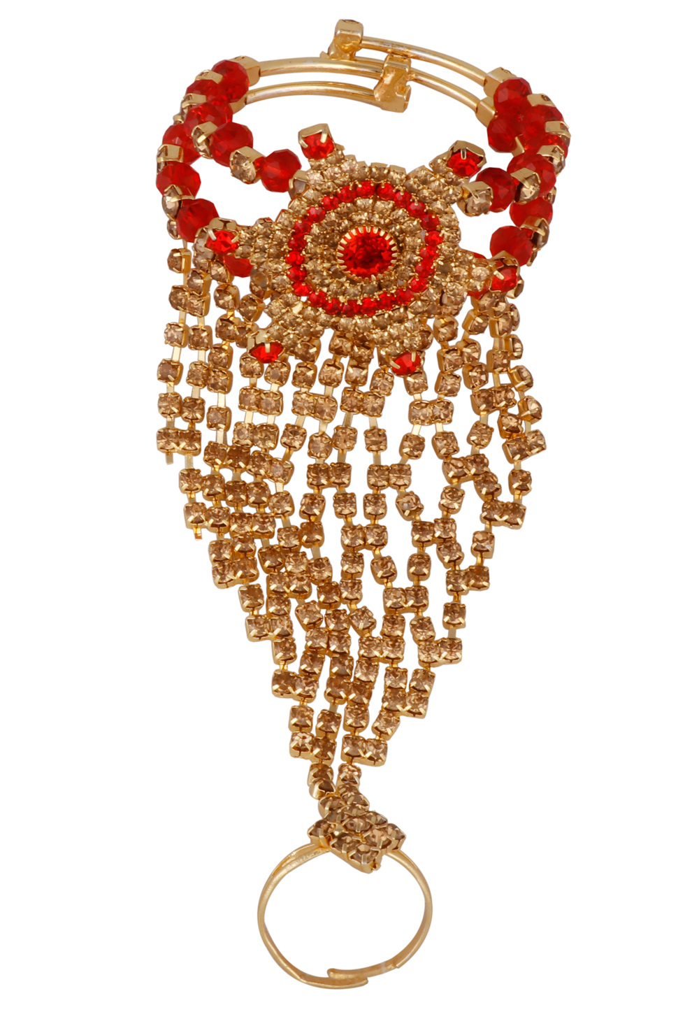 Red Alloy Gold Plated Hath Panja 209981