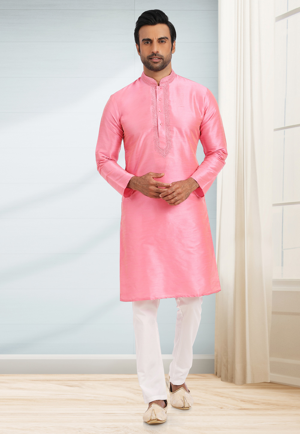 Pink Silk Kurta Pajama 251834