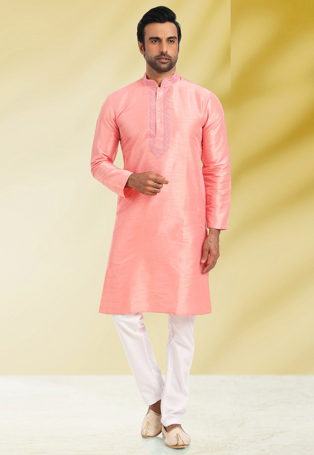 Peach Silk Kurta Pajama 251835