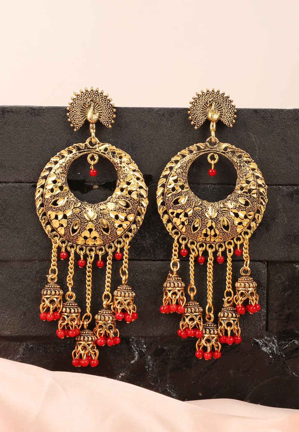 Red Alloy Earring 235129
