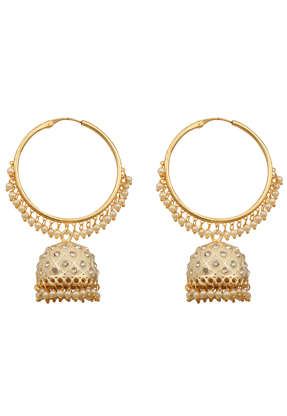 Golden Alloy Earrings 209986