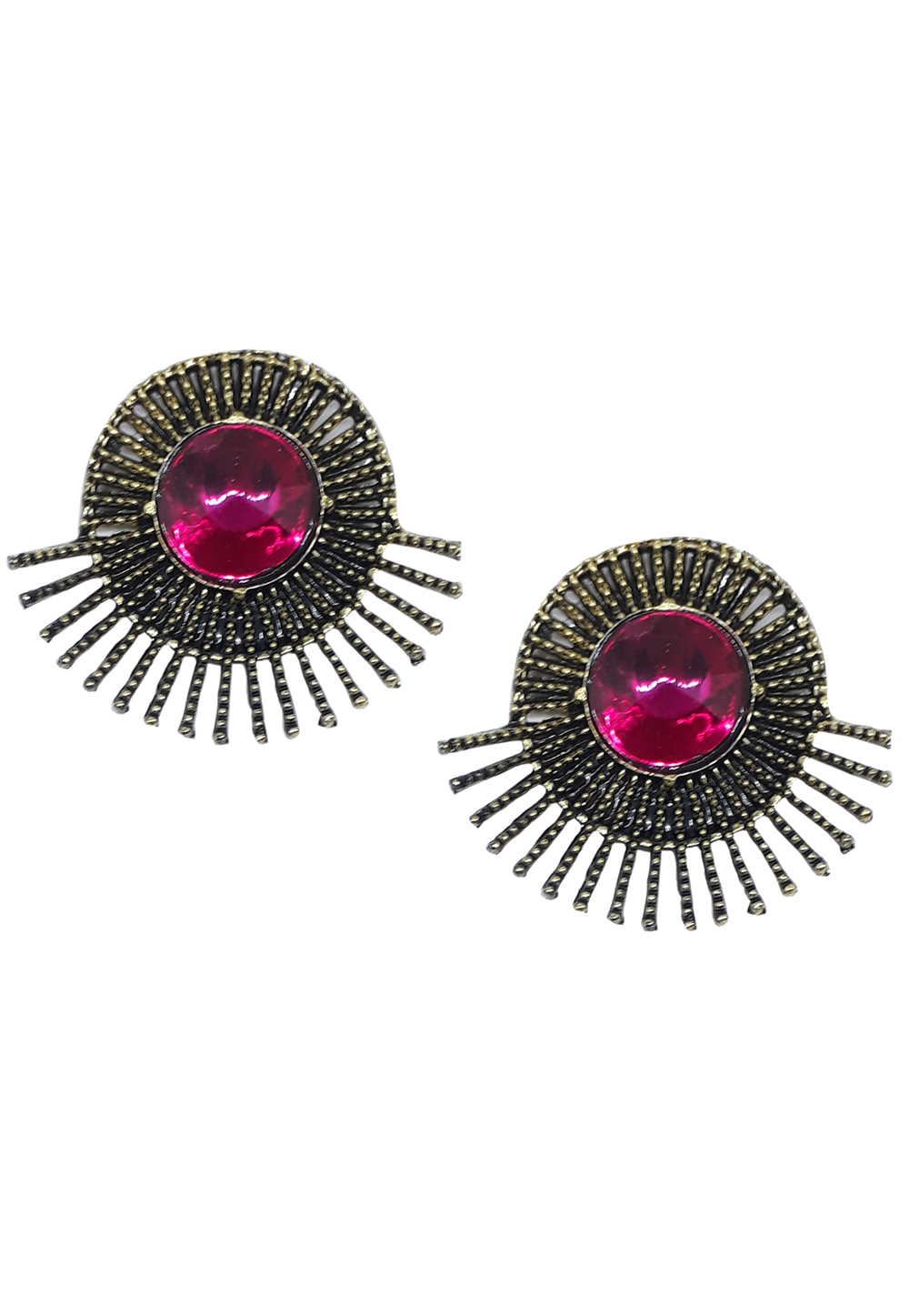 Pink Brass Pearl Earrings 172000