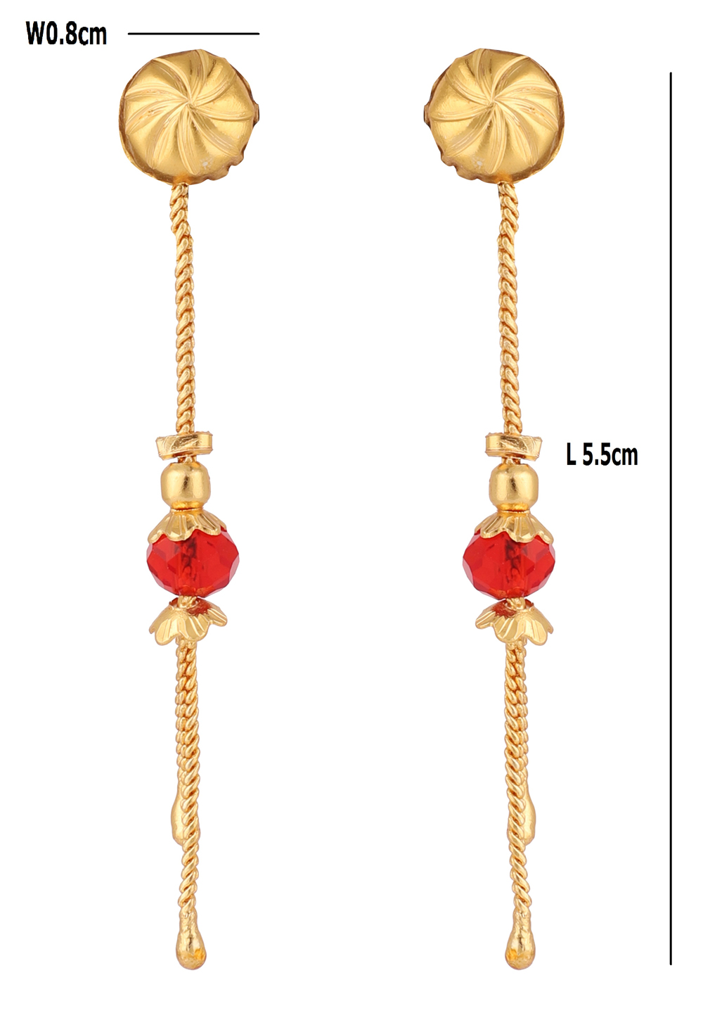 Red Brass Earring 235136
