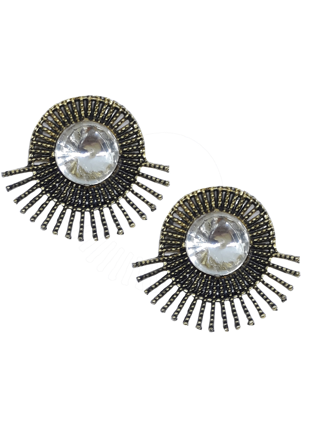 White Brass Pearl Earrings 172001