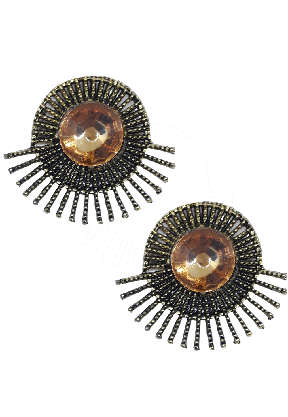 Brown Brass Pearl Earrings 172006