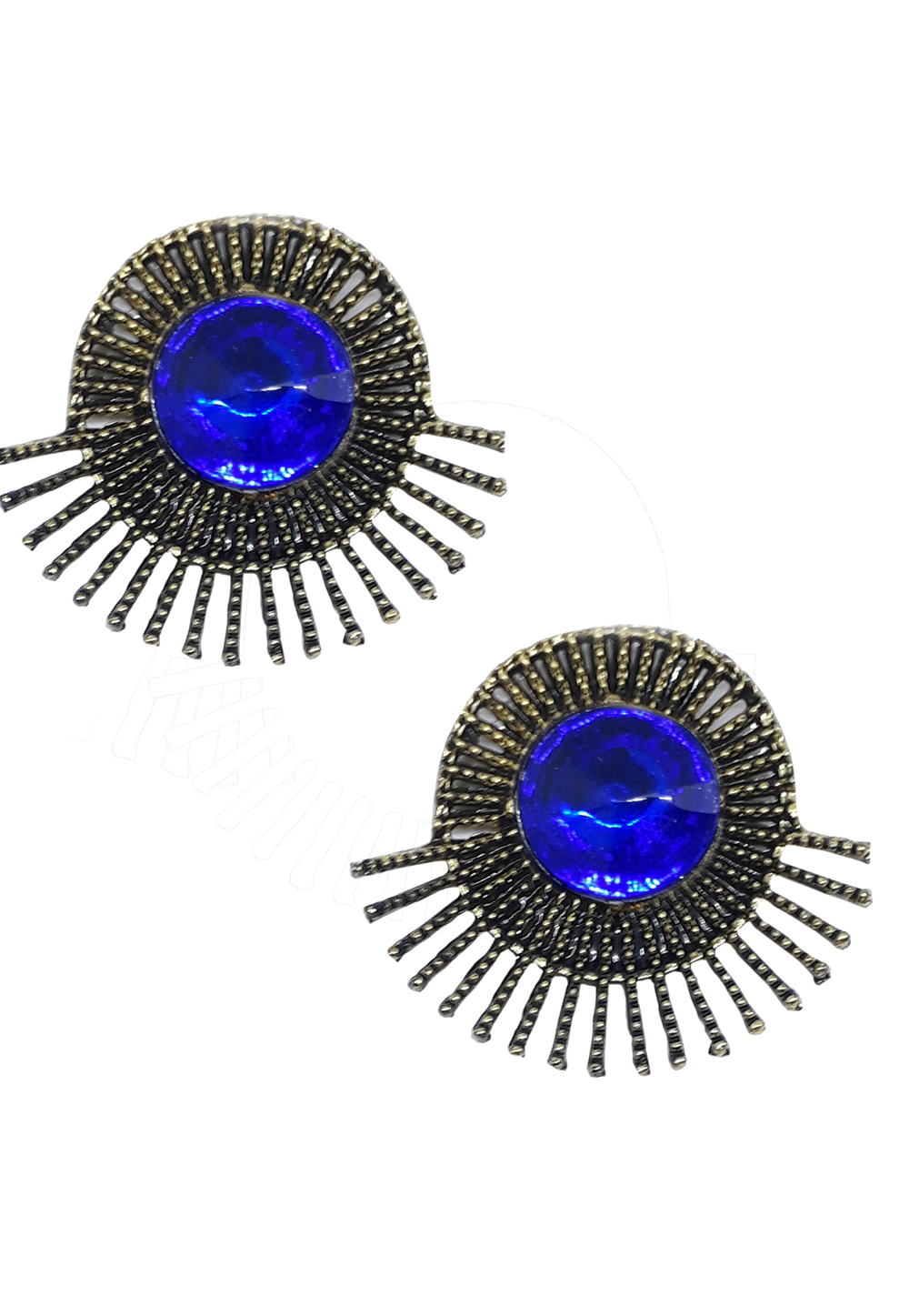 Blue Brass Pearl Earrings 172007