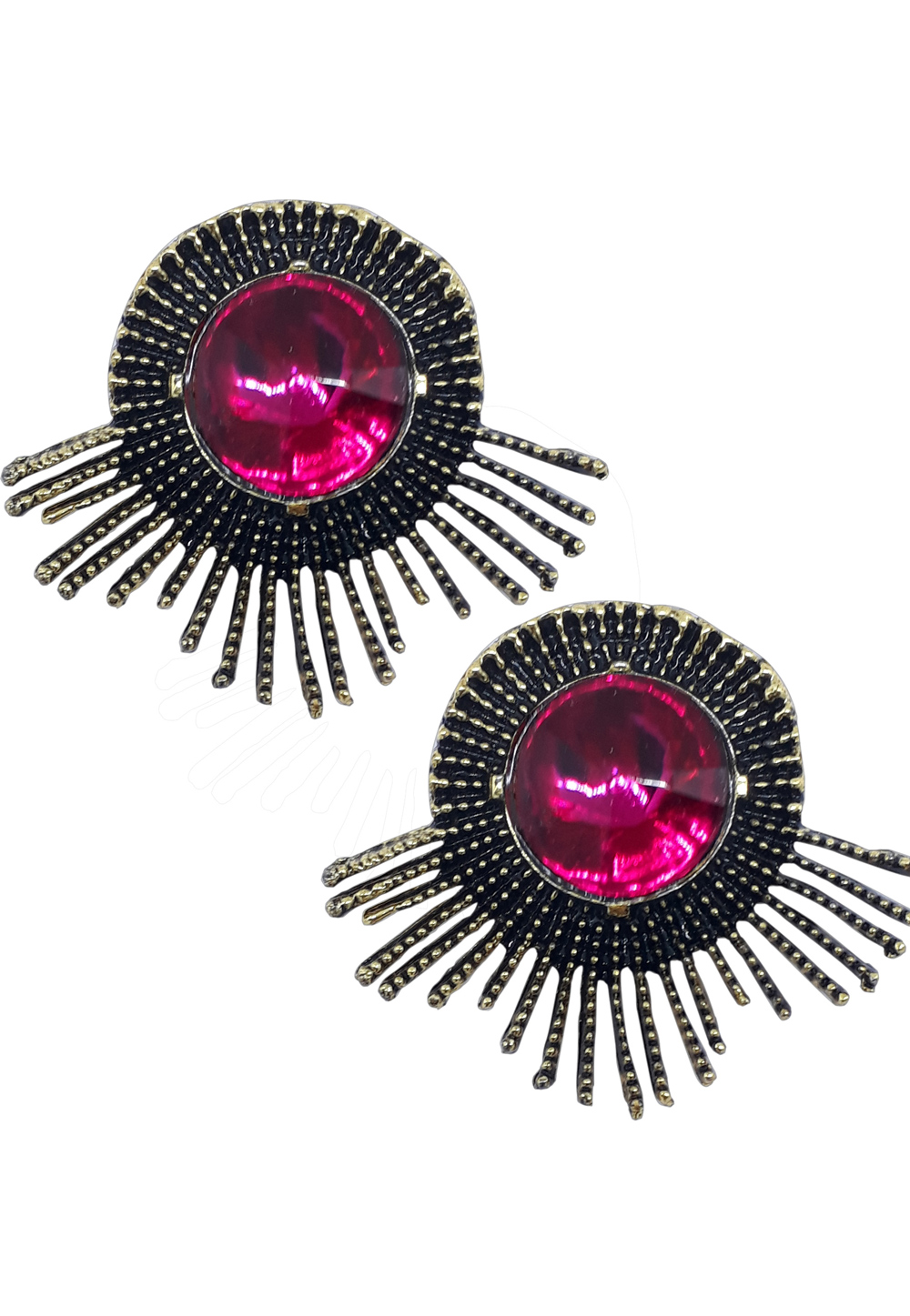 Pink Brass Pearl Earrings 172015
