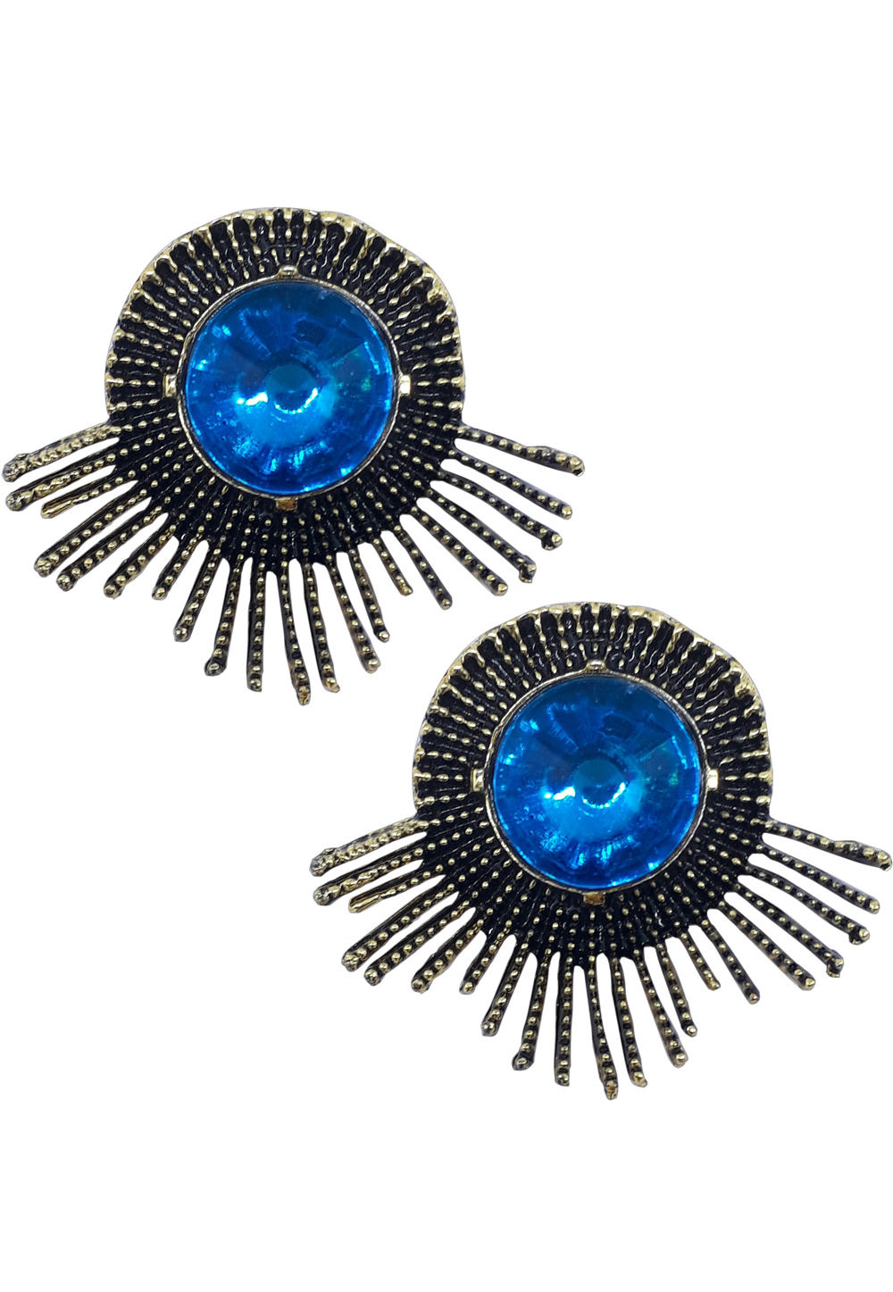 Blue Brass Pearl Earrings 172017