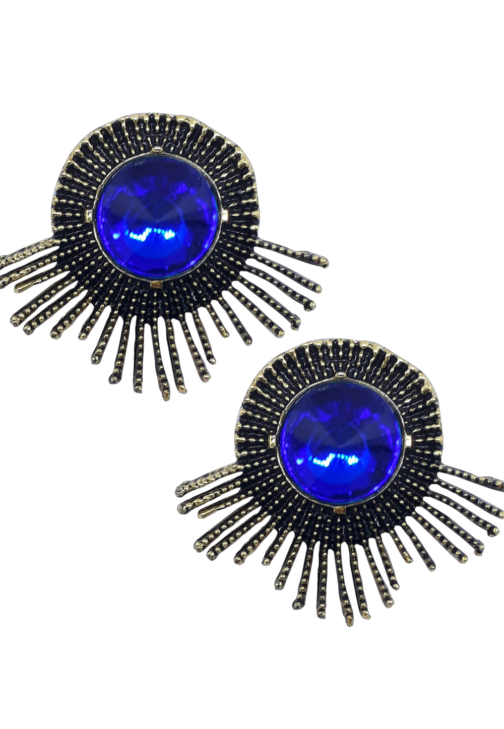 Blue Brass Pearl Earrings 172018