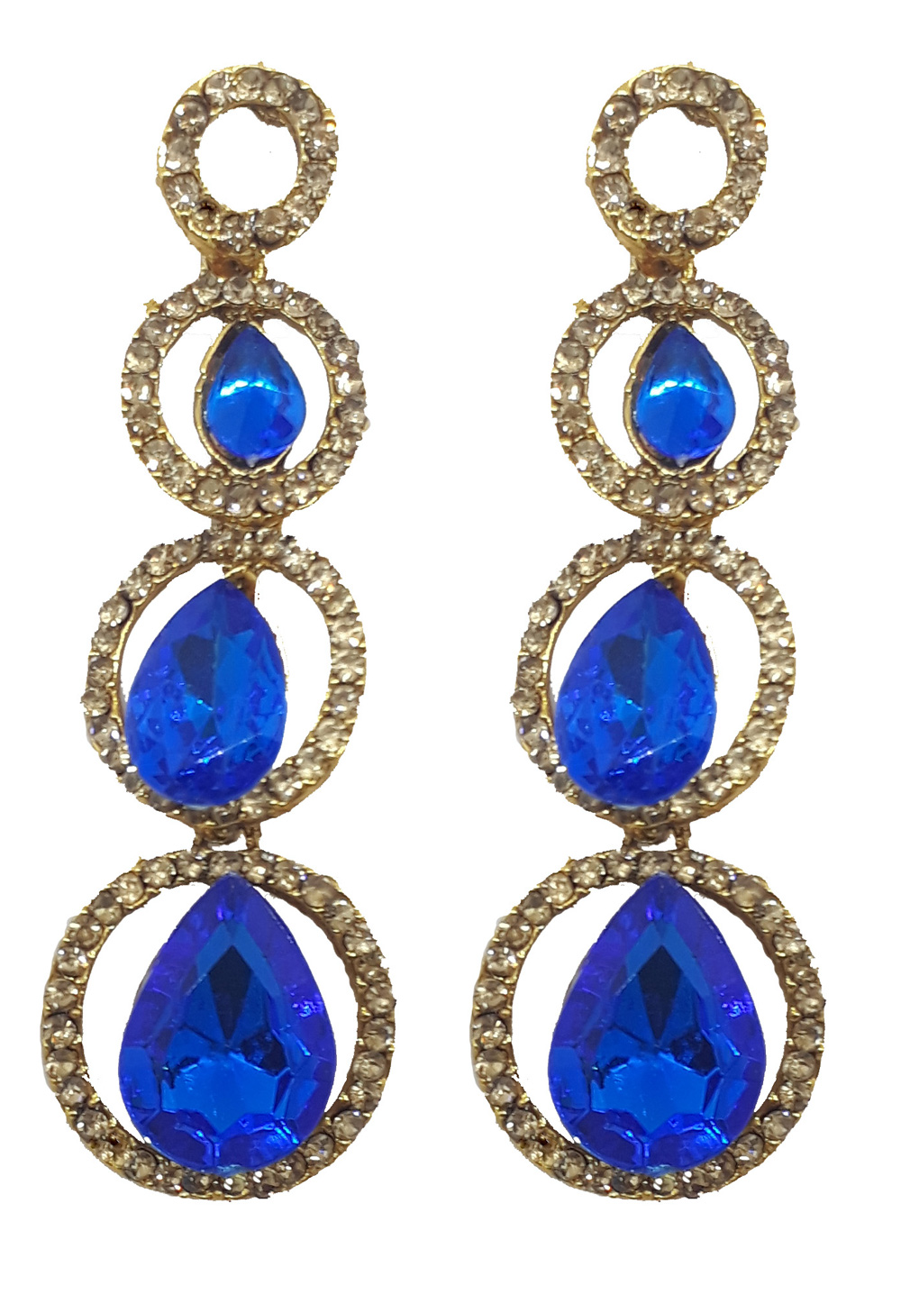 Blue Brass Pearls Earrings 179587