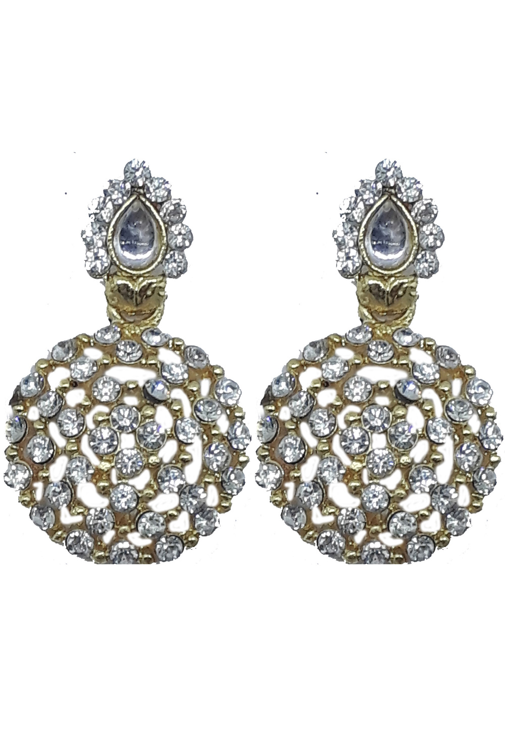 White Brass Pearls Earrings 179602