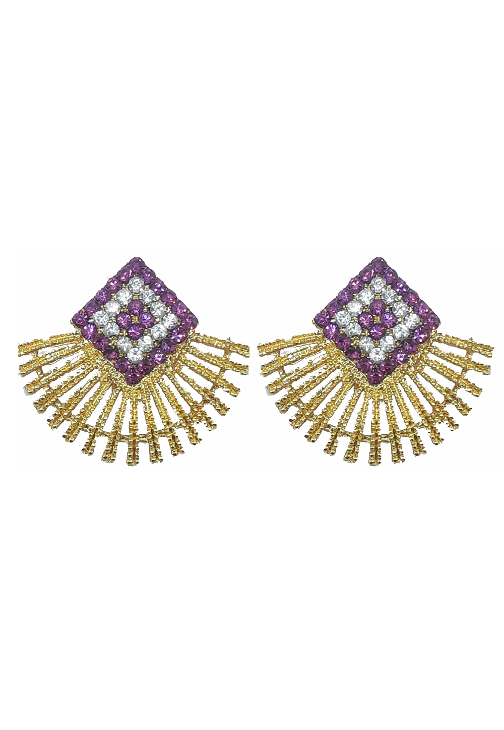 Pink Brass Pearls Earrings 179603