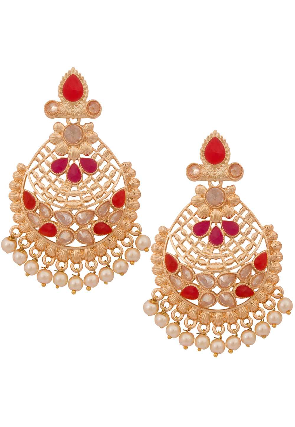Golden Alloy Earrings 179743