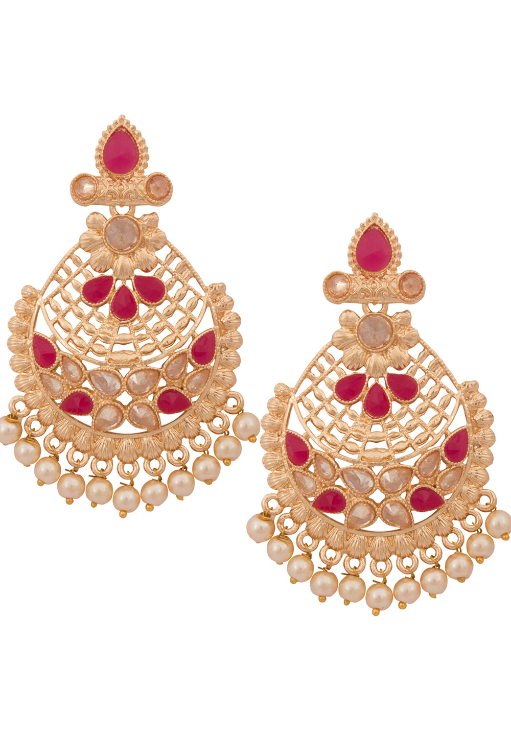 Pink Alloy Earrings 179746