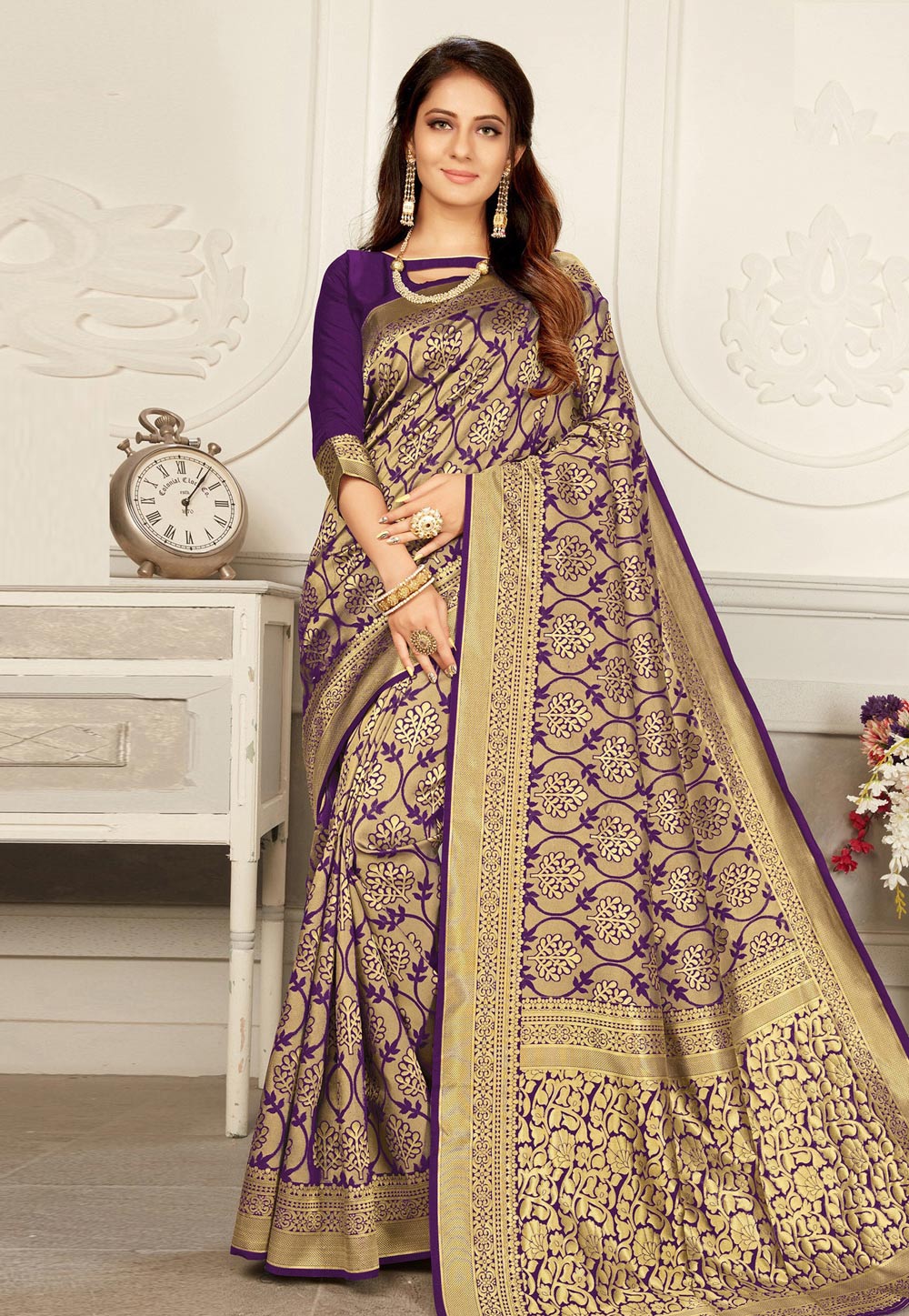 Purple Silk Saree With Blouse 205640