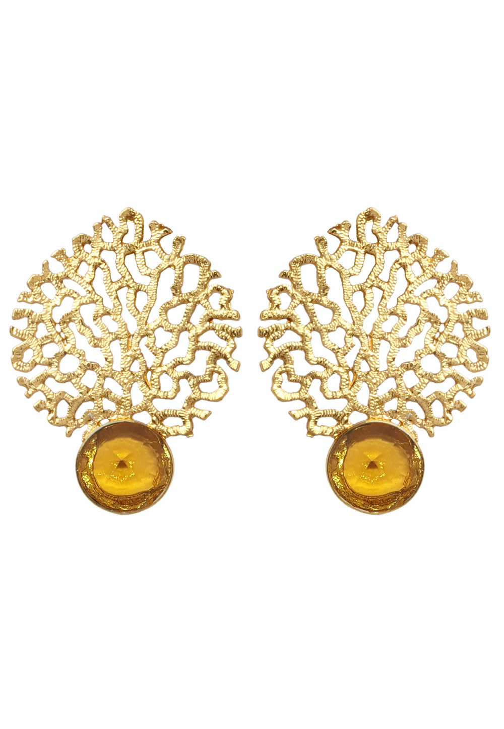 Golden Brass Earrings 184141