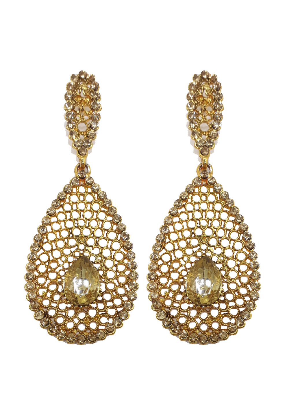 Golden Brass Earrings 184152