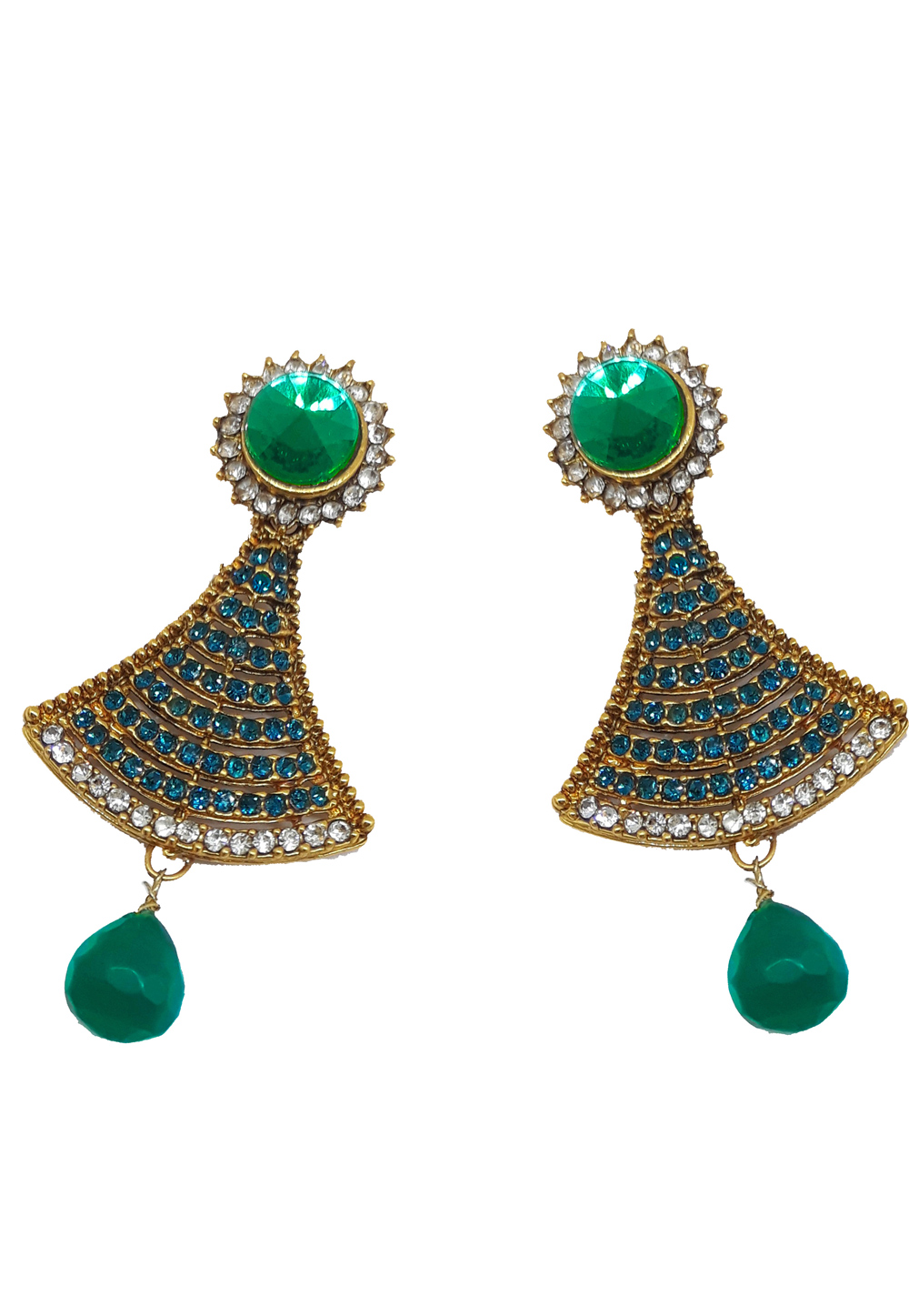 Green Brass Earrings 184159