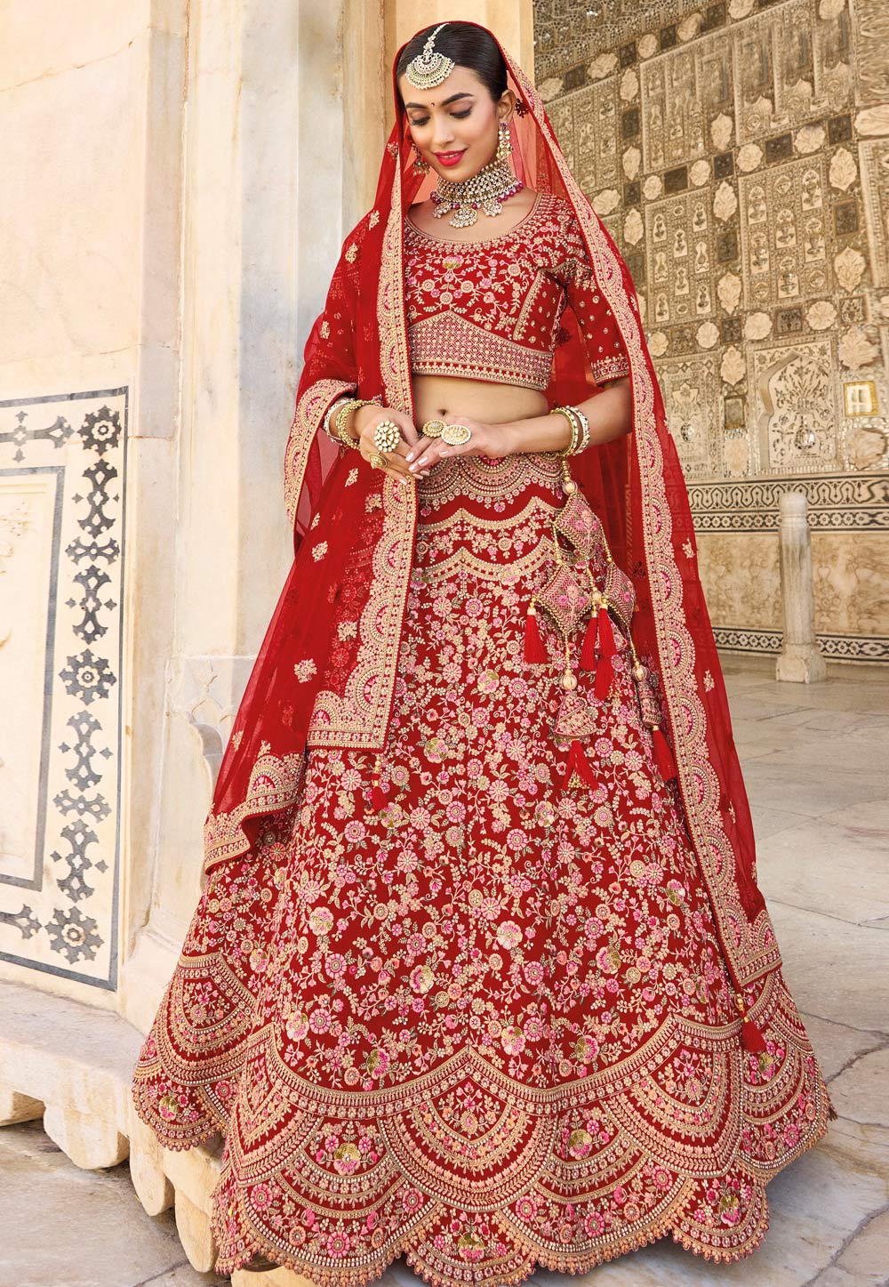Maroon Banarasi Silk Bridal Lehenga Choli 251813