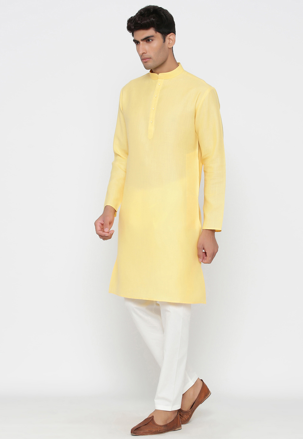 Yellow Cotton Kurta Pajama 222628
