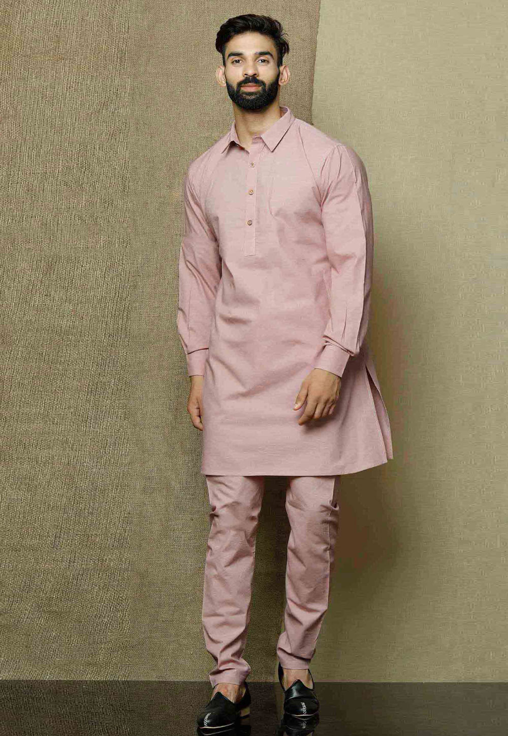 Pink Cotton Kurta Pajama 222637