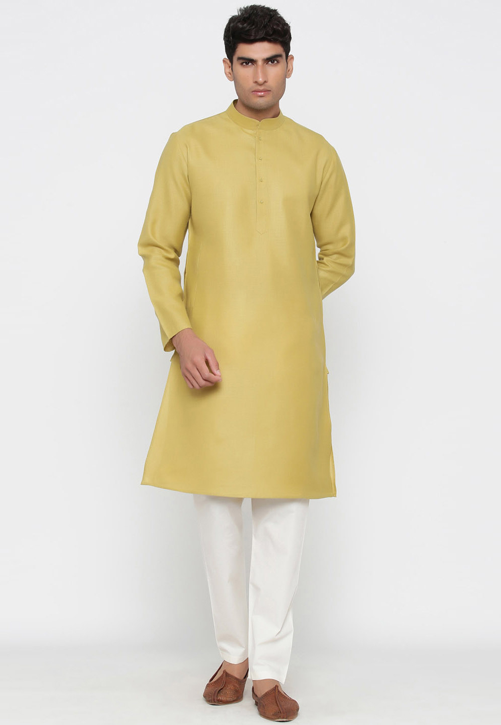 Yellow Cotton Kurta Pajama 222642