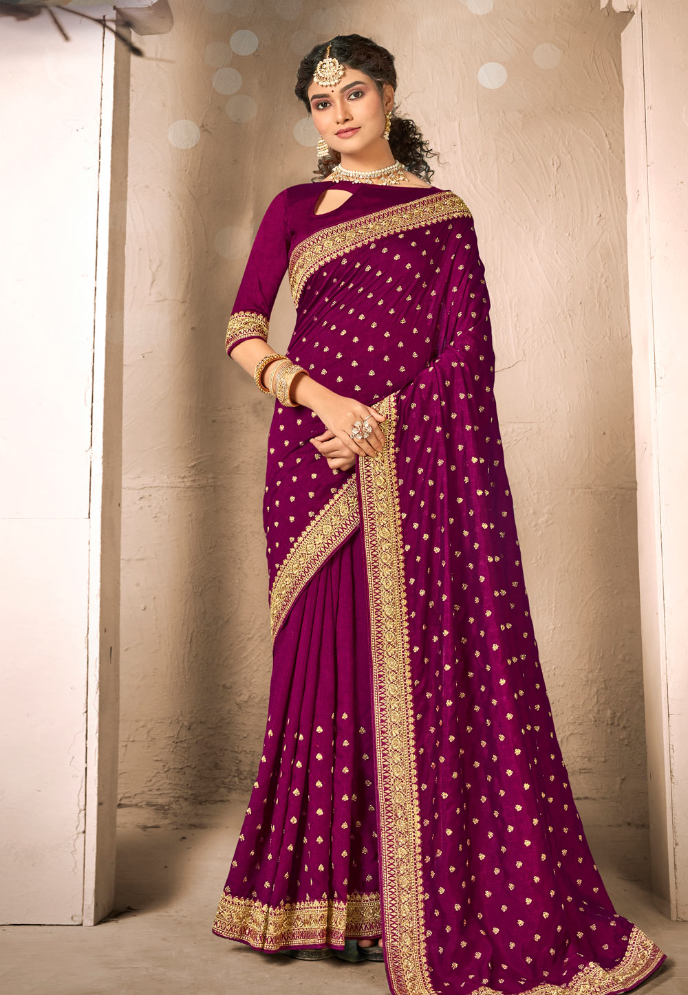 Purple Silk Festival Wear Saree 223683