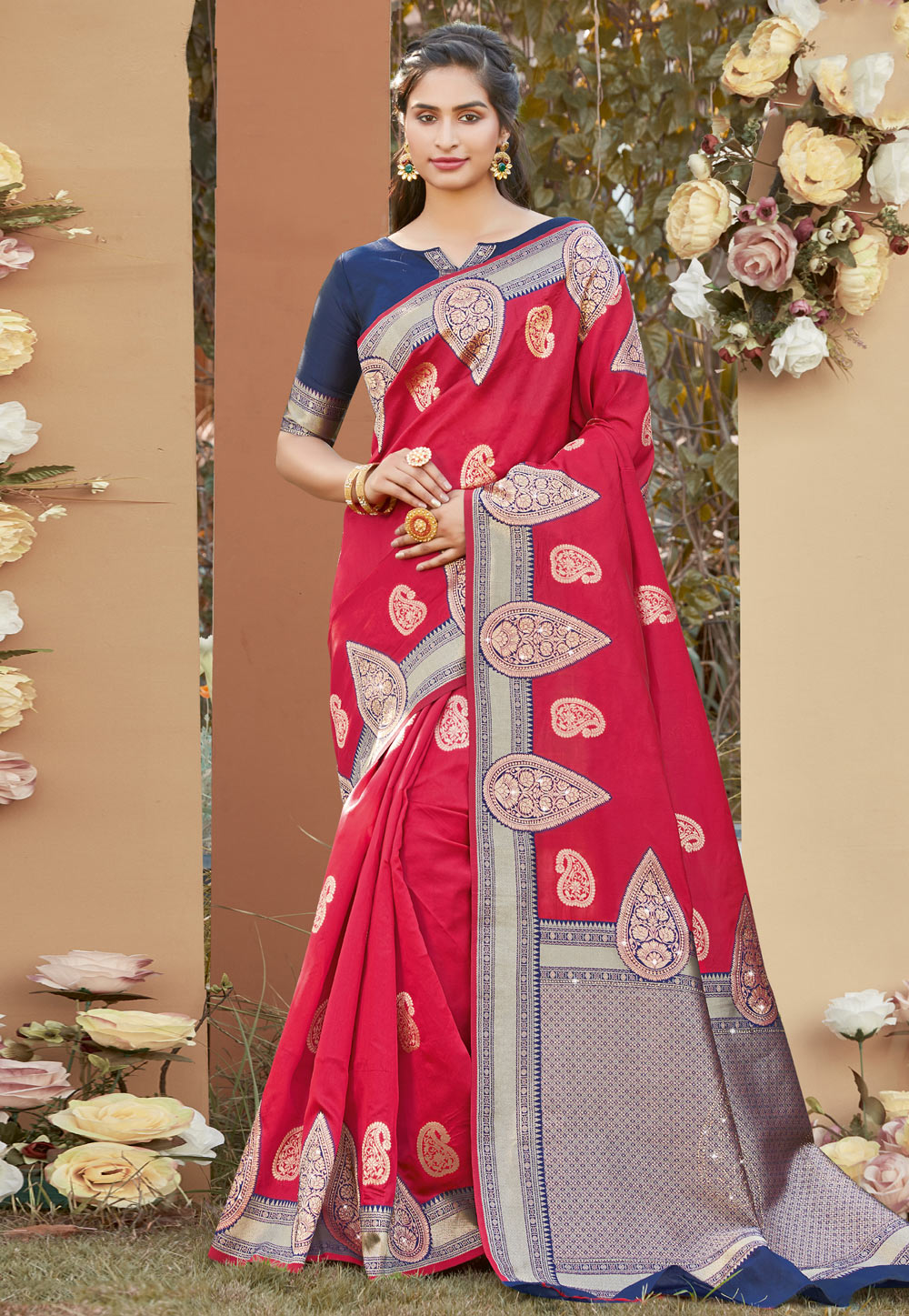 Pink Silk Saree With Blouse 224129